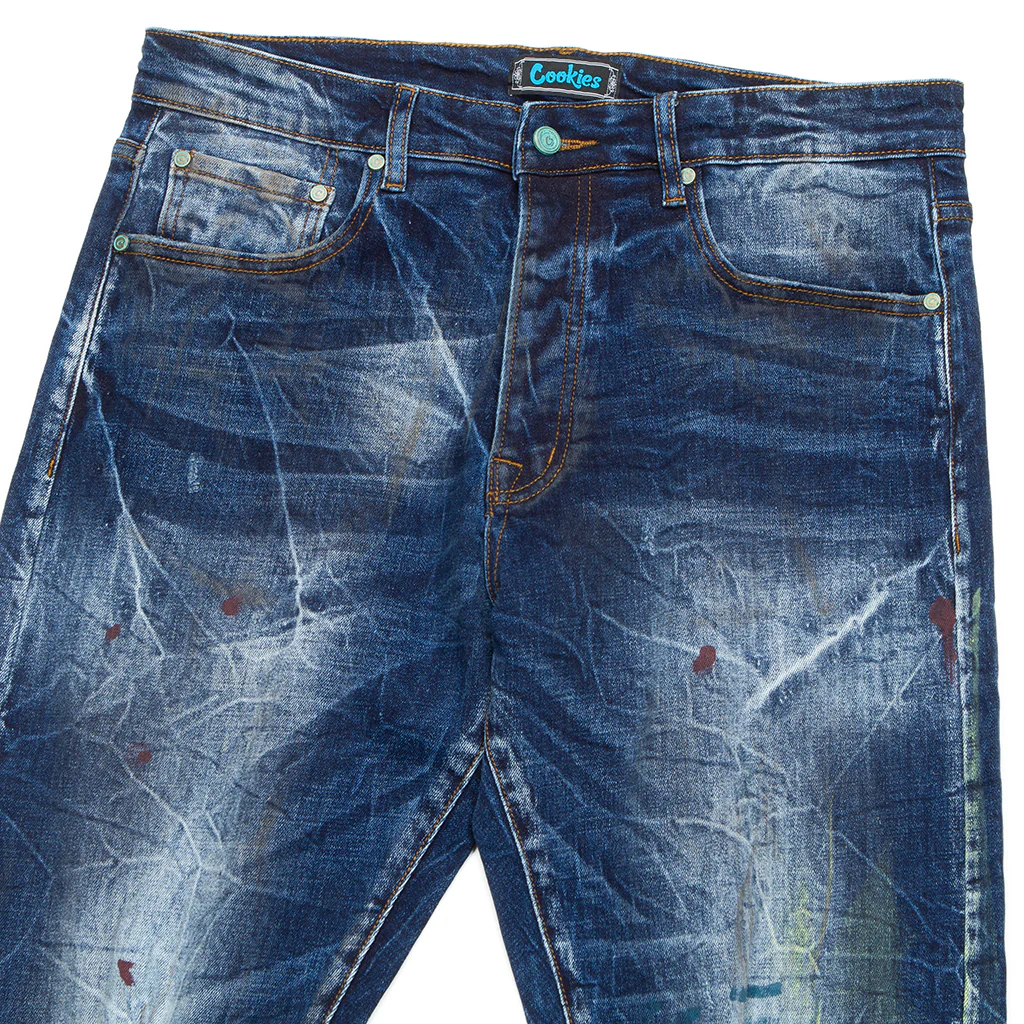 Core Modern Relaxed Medium Destroyed Indigo Denim Jeans - Image 3